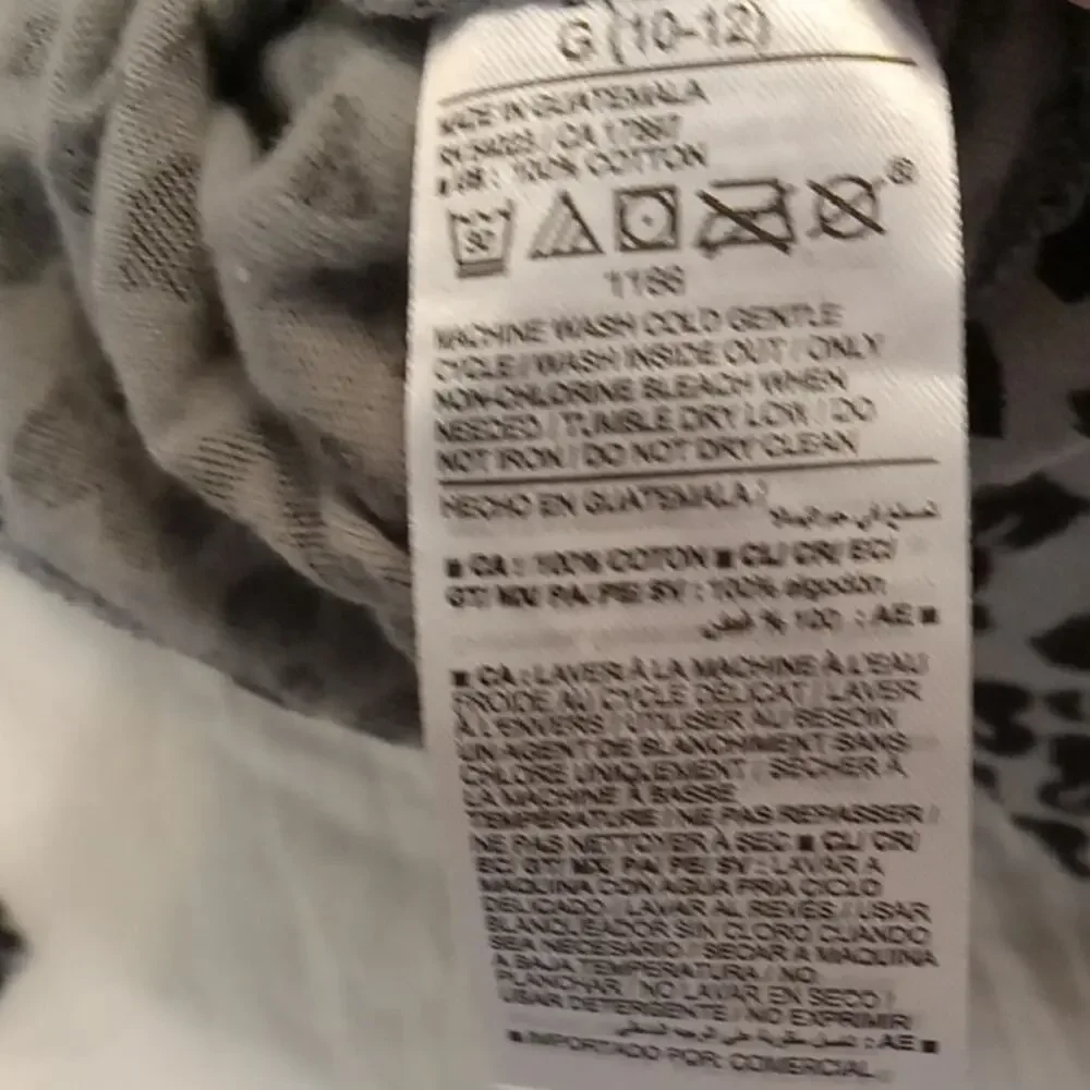 NWT Old Navy Girl's Size Large Stylish Black and Gray Leopard Print   Top